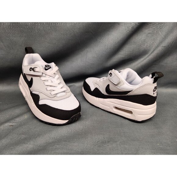 Nike Boys Air Max 1 Easyon (PS) Sneakers White Black Size 13c NEW NO BOX! - Picture 1 of 11